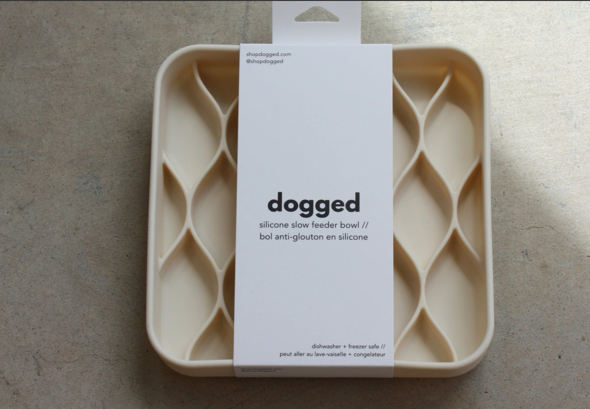 dogged - Argyle Slow Feeder Bowl - Buttercream