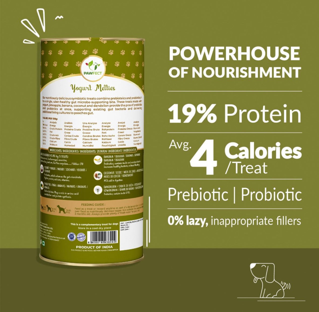 Yogurt Melties Prebiotic and Probiotic Dog Treats: Pineapple & Yogurt