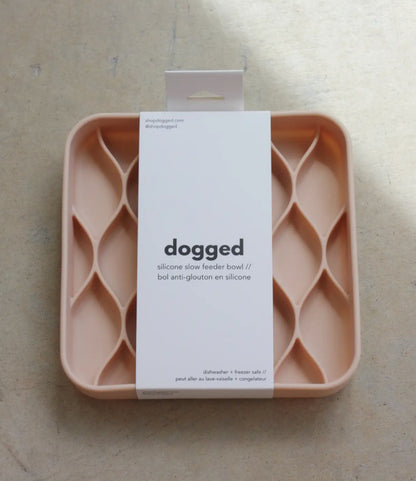 dogged - Argyle Slow Feeder Bowl - Rose Water