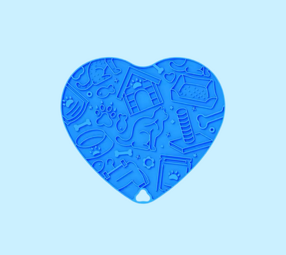 💙 Heart Shaped Lick Mat | Blue