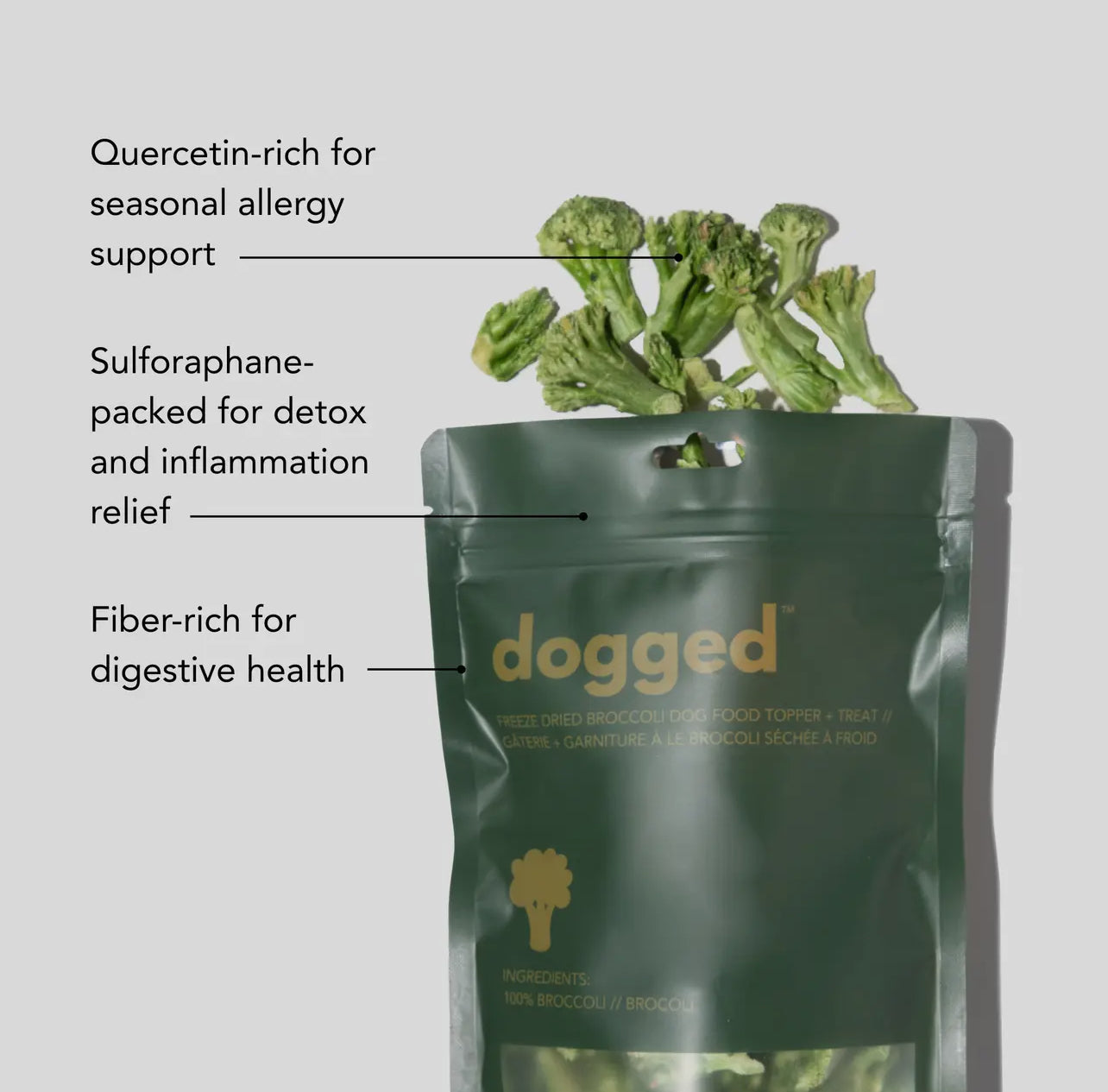 dogged-freeze dried broccoli topper