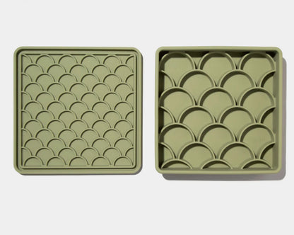 dogged - 3-in-1 fish scale slow feeder bowl - Olive